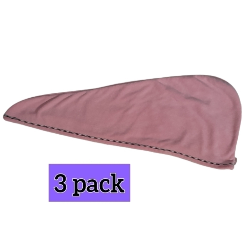 Hair Towels 3PKG VINKER  Super Absorbent  Colors pink,purple, green - Picture 3 of 8